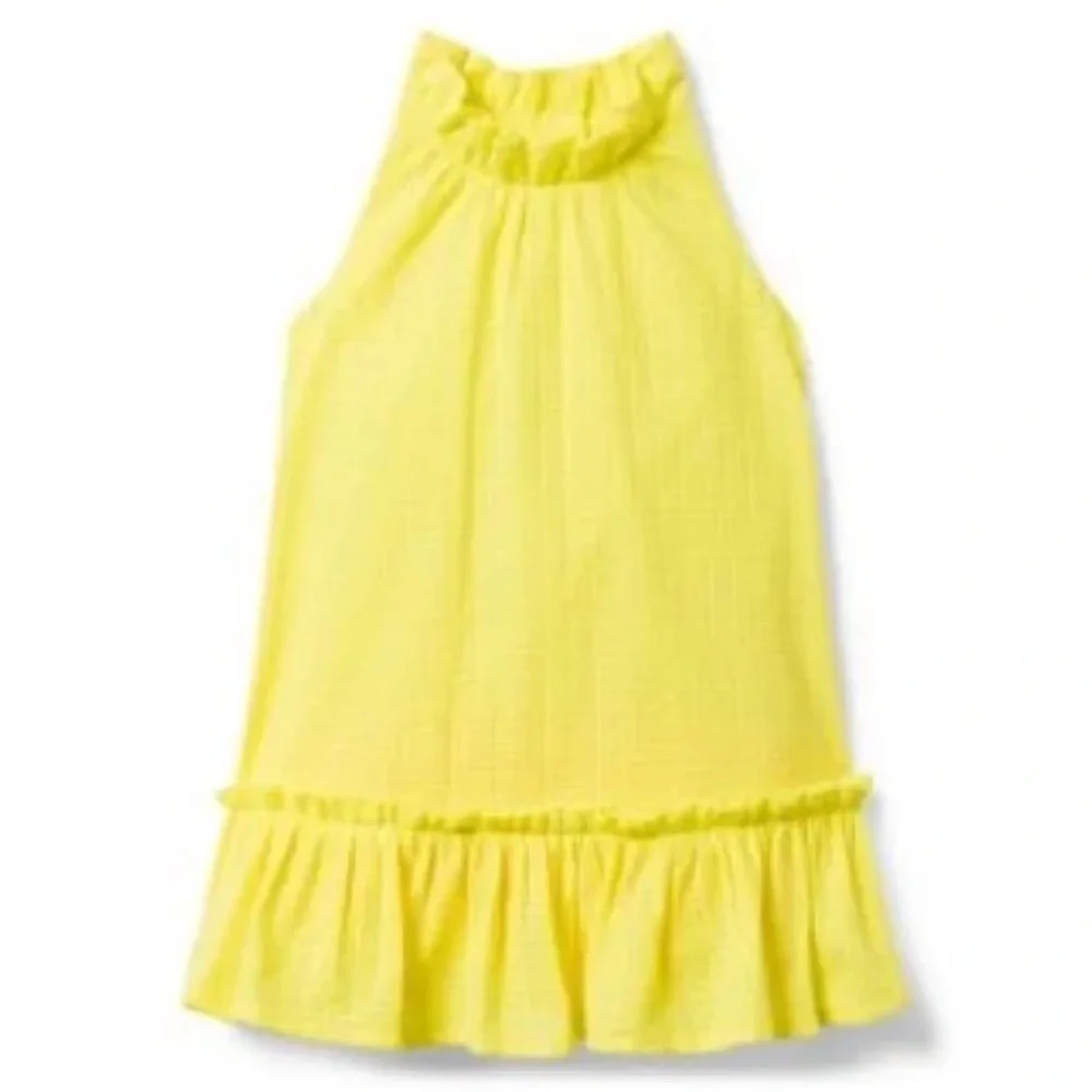 Janie and Jack Girls Yellow Halter Dress (3-6M)